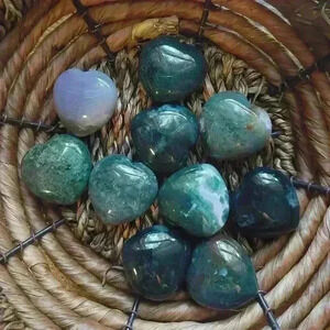 Moss Agate Hearts
